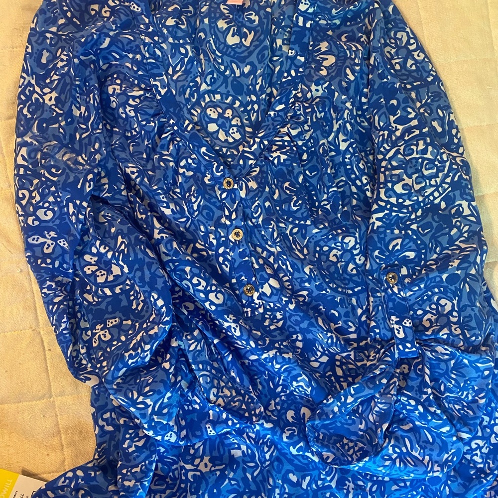 Lilly Pulitzer Blue and White Top